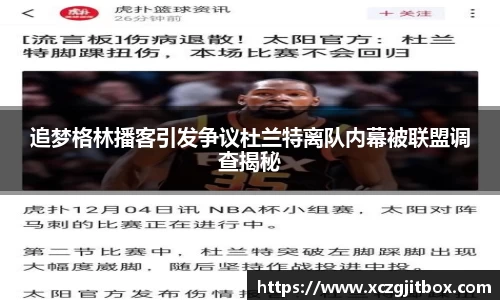 追梦格林播客引发争议杜兰特离队内幕被联盟调查揭秘